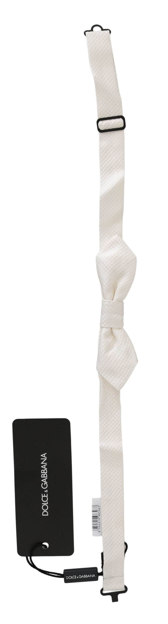 Dolce & Gabbana Elegante weiße Seidenfliege - Léoré