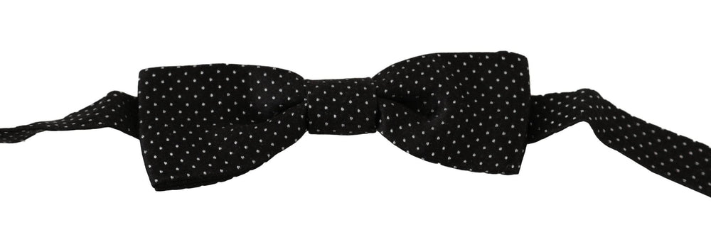 Dolce & Gabbana Elegante Schwarz gepunktete Seidenfliege - Léoré