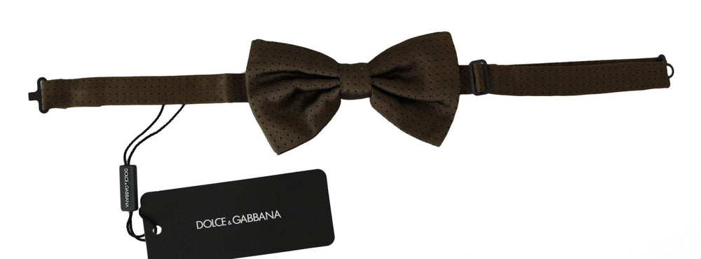 Dolce & Gabbana Elegante gepunktete Seidenfliege in Braun - Léoré