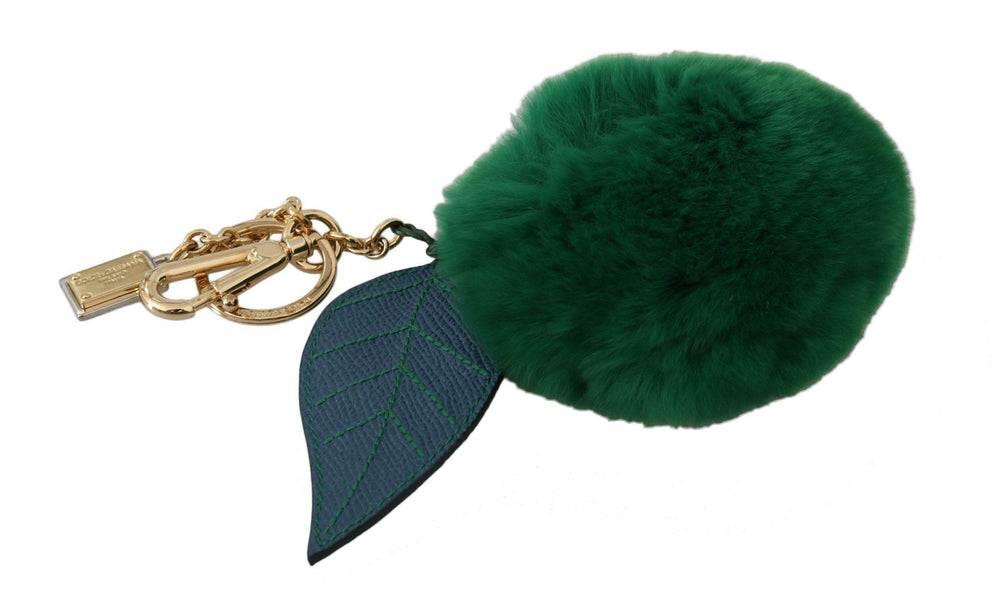 Dolce & Gabbana Eleganter dreifarbiger Fellball Schlüsselanhänger - Léoré