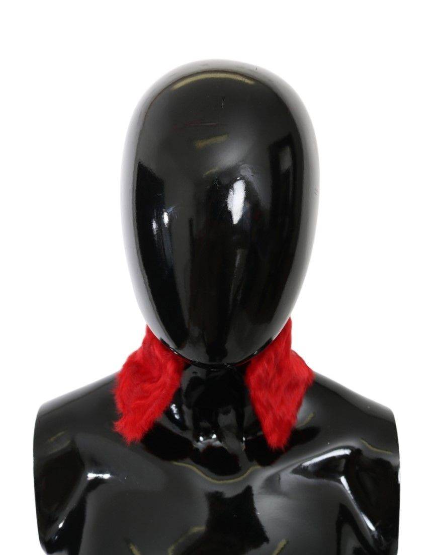 Dolce & Gabbana Eleganter roter Lammfellschal - Léoré