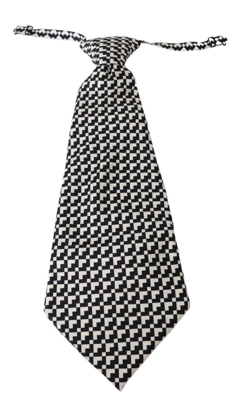 Dolce & Gabbana Elegante gemusterte Seidenkrawatte in Schwarz - Léoré