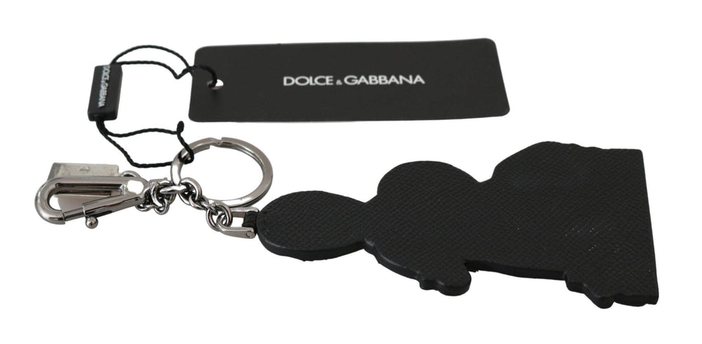 Dolce & Gabbana Eleganter dreifarbiger Leder-Schlüsselanhänger - Léoré