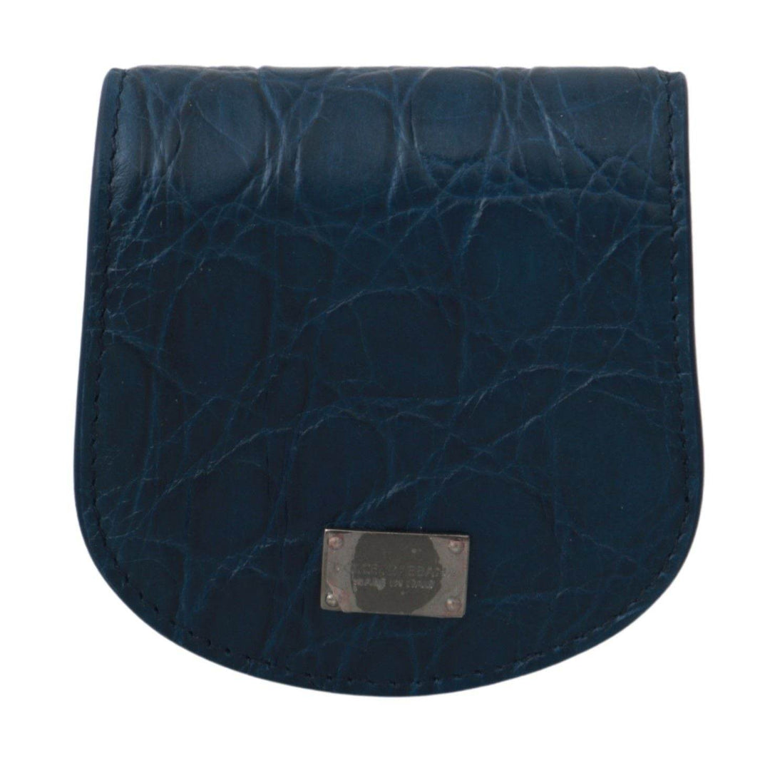 Dolce & Gabbana Elegantes blaues Caimano Kondom Etui Brieftasche - Léoré