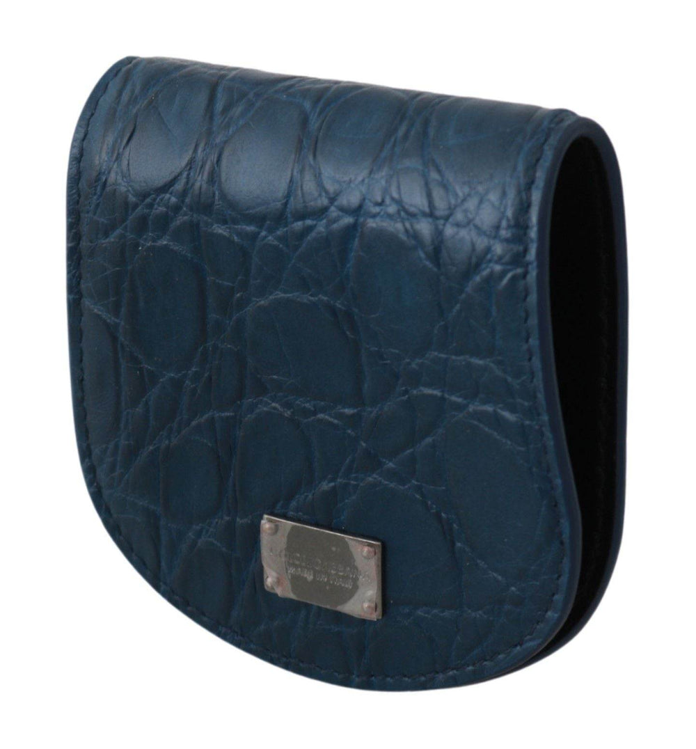 Dolce & Gabbana Elegantes blaues Caimano Kondom Etui Brieftasche - Léoré