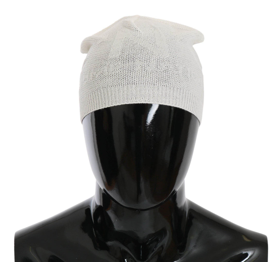 Costume National Elegante Beanie-Mütze aus weißer Wollmischung - Léoré