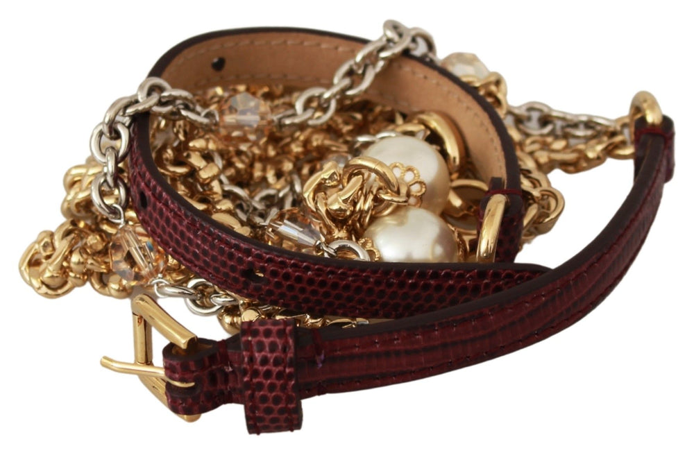 Dolce & Gabbana Crystal-Embellished Waist Belt in Purple