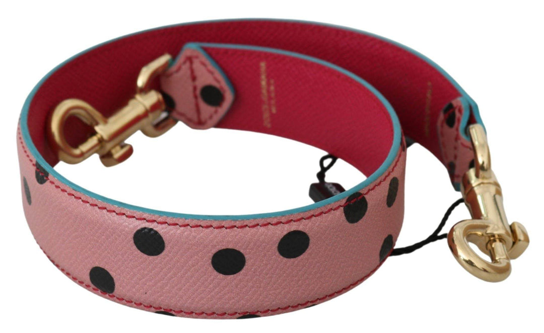 Dolce & Gabbana Eleganter rosa gepunkteter Leder-Schulterriemen - Léoré