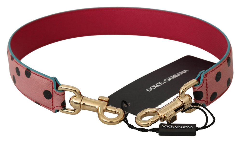 Dolce & Gabbana Eleganter rosa gepunkteter Leder-Schulterriemen - Léoré