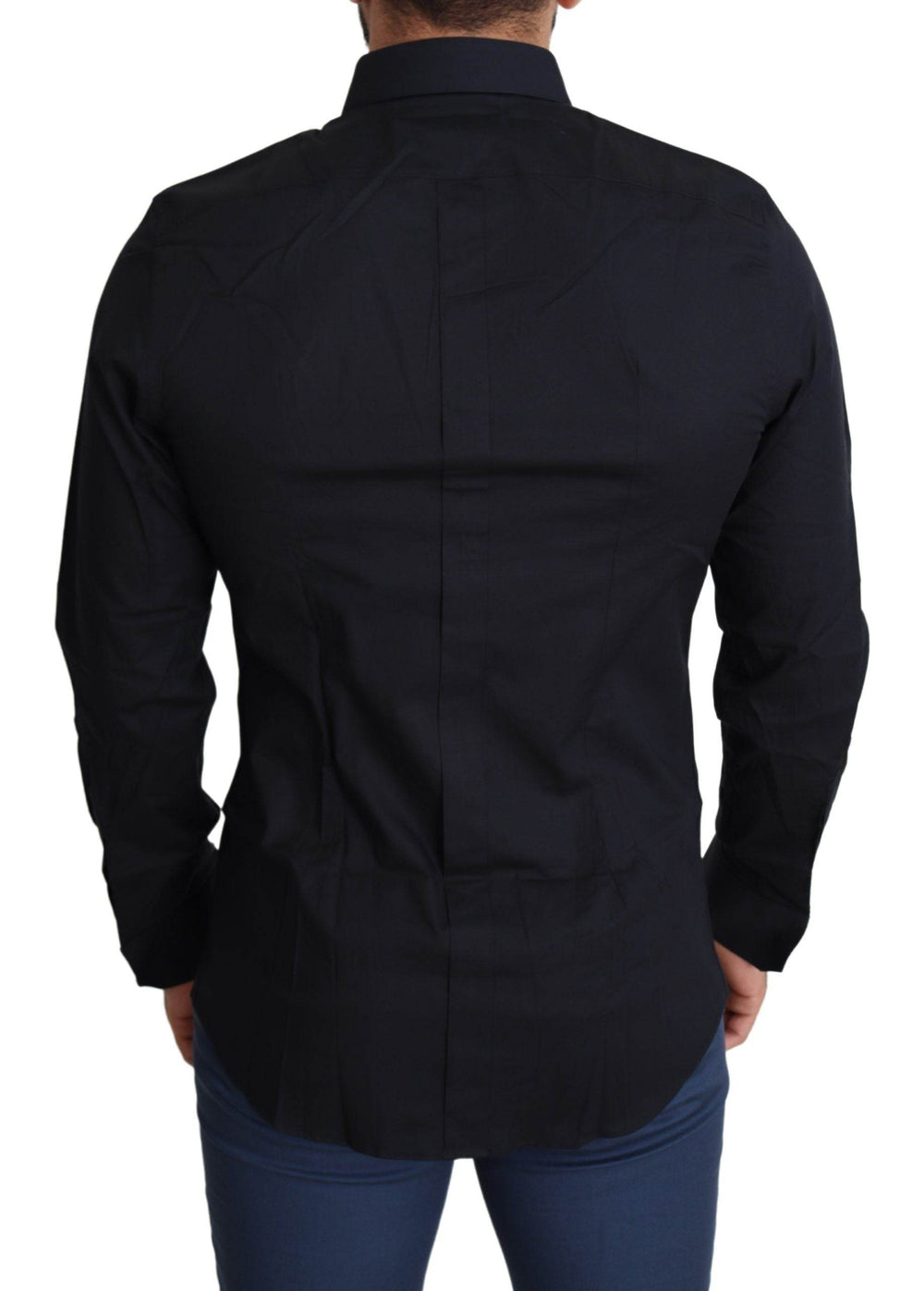 Dolce & Gabbana Schlankes schwarzes Slim Fit Baumwoll-Stretch-Hemd - Léoré