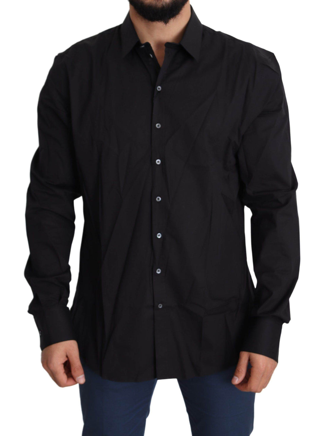 Dolce & Gabbana Elegantes schwarzes Slim Fit Hemd - Léoré
