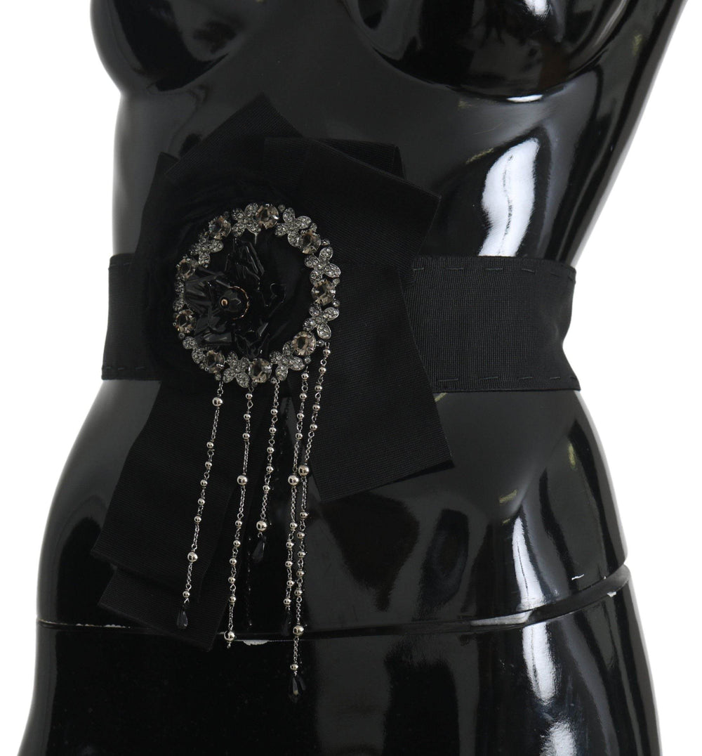 Dolce & Gabbana Eleganter schwarzer Kristall-Taillengürtel - Léoré