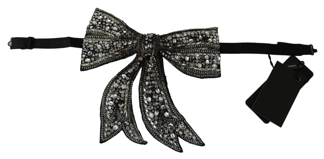 Dolce & Gabbana Silberfarbene Seidenkristallfliege - Léoré