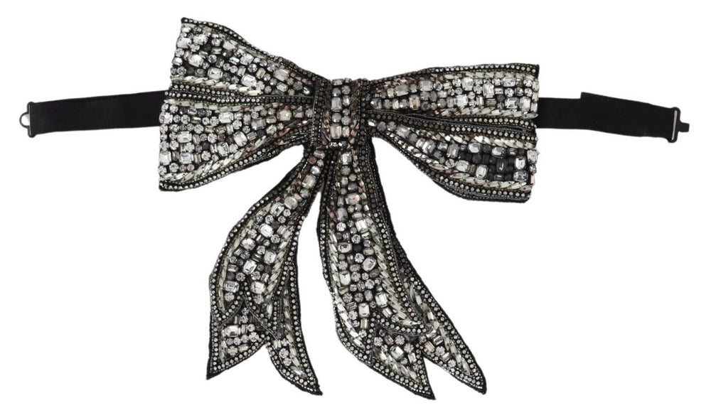 Dolce & Gabbana Seidenfliege mit Kristallverzierung - Silberne Eleganz - Léoré