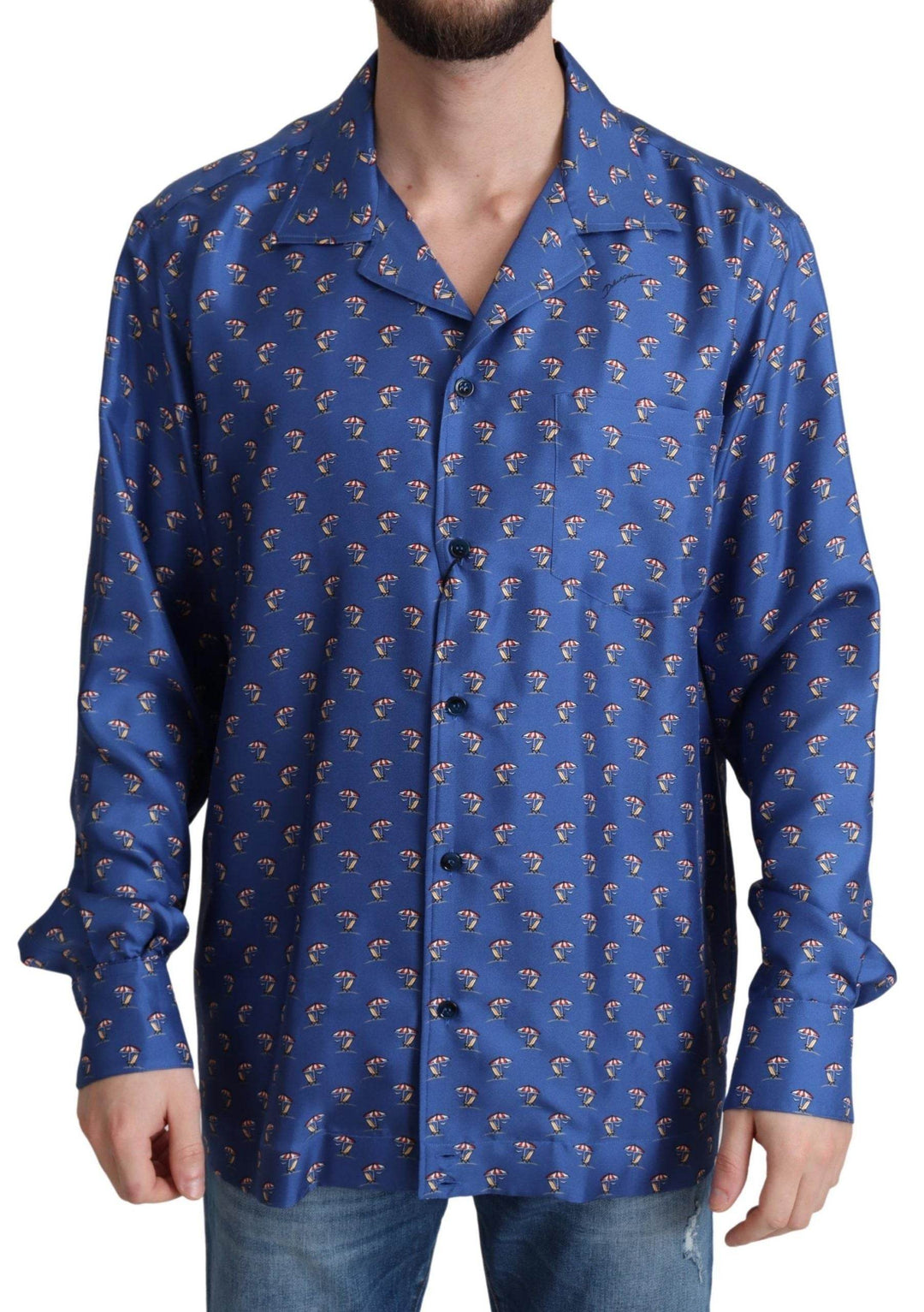 Dolce & Gabbana Seidenstrandkorb Print Freizeithemd - Léoré