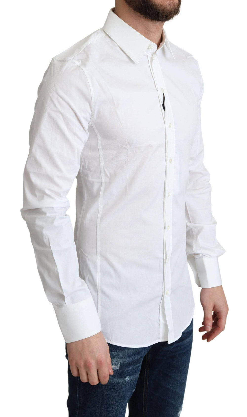 Dolce & Gabbana Elegantes weißes Baumwoll-Stretch-Hemd - Léoré