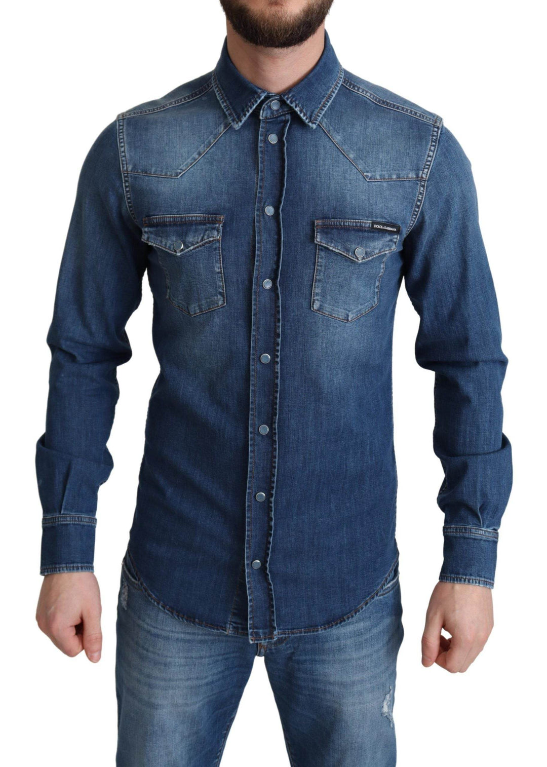 Dolce & Gabbana Elegantes Denim Langarm Freizeithemd - Léoré