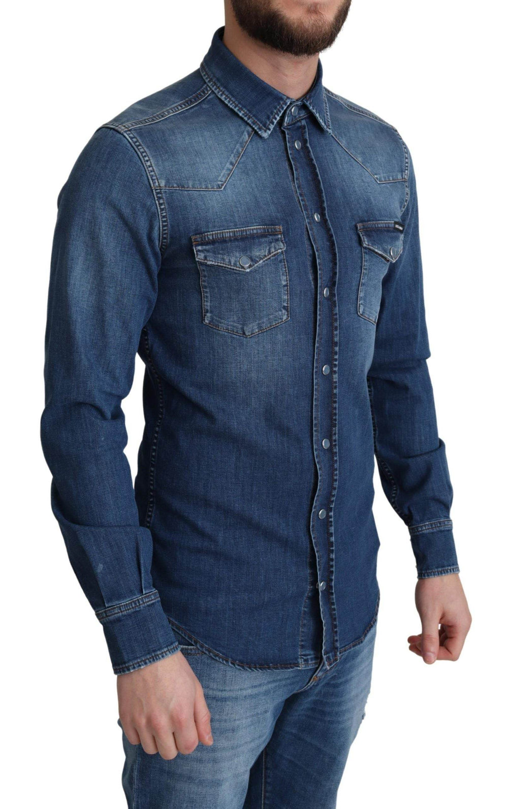 Dolce & Gabbana Elegantes Denim Langarm Freizeithemd - Léoré