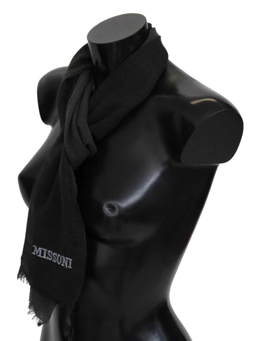 Missoni Eleganter schwarzer Wollschal mit Fransen - Léoré