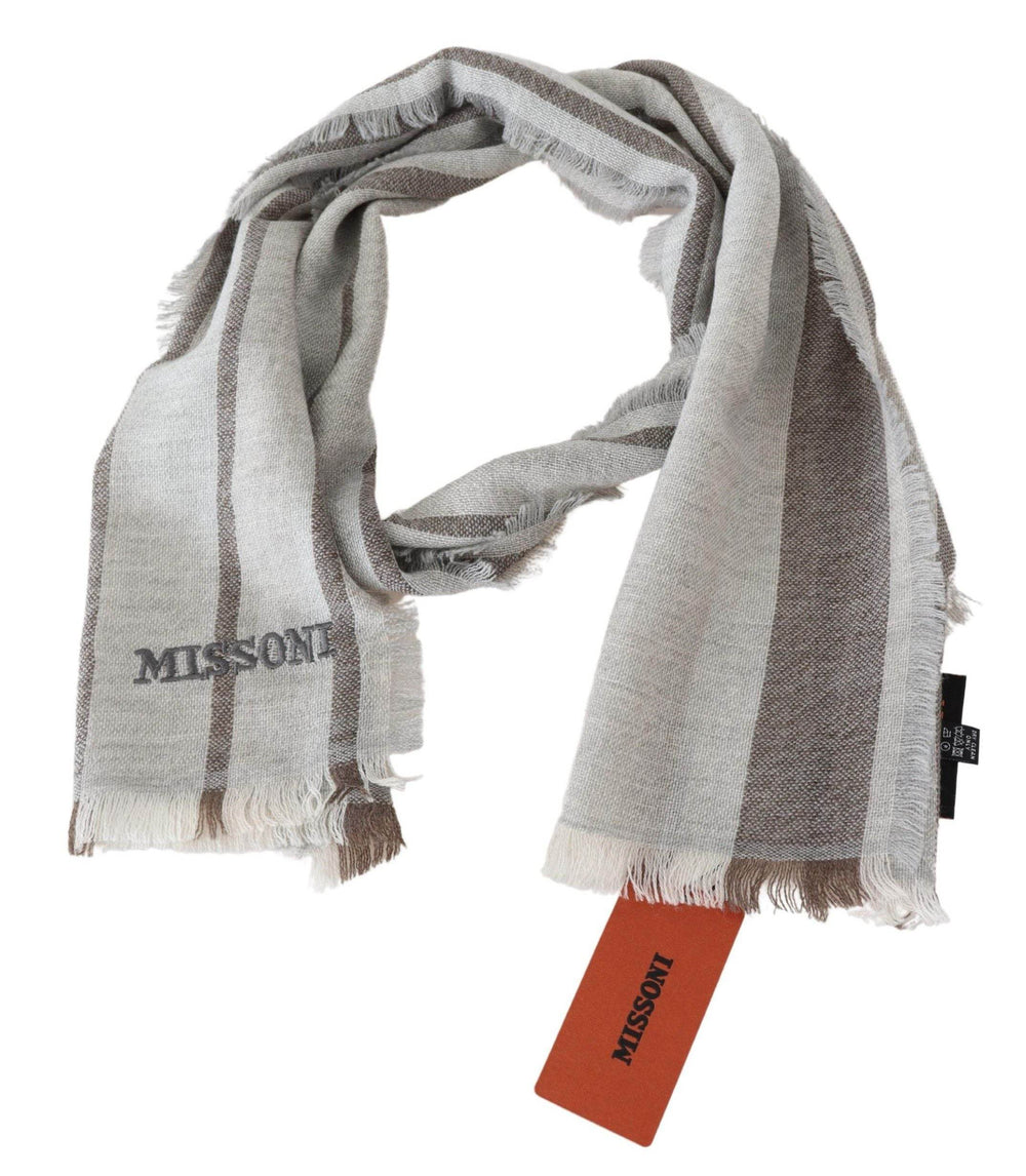 Missoni Multicolor Wolle Streifen Fransen Schal Unisex - Léoré