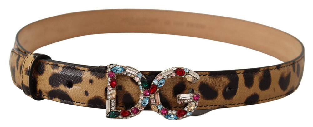 Dolce & Gabbana Eleganter Leopardengürtel mit Kristallverzierung - Léoré
