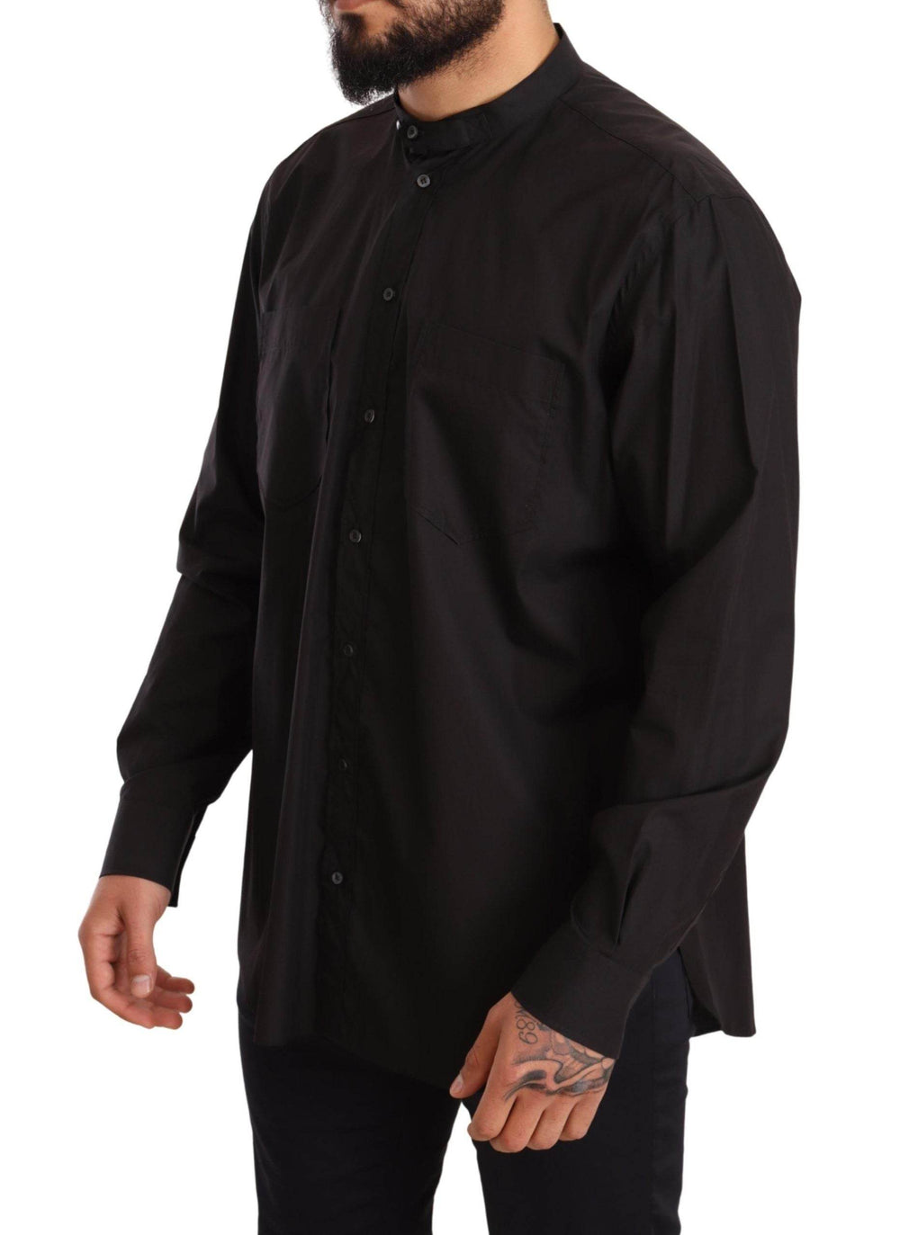 Dolce & Gabbana Elegantes schwarzes Herrenhemd aus 100% Baumwolle - Léoré