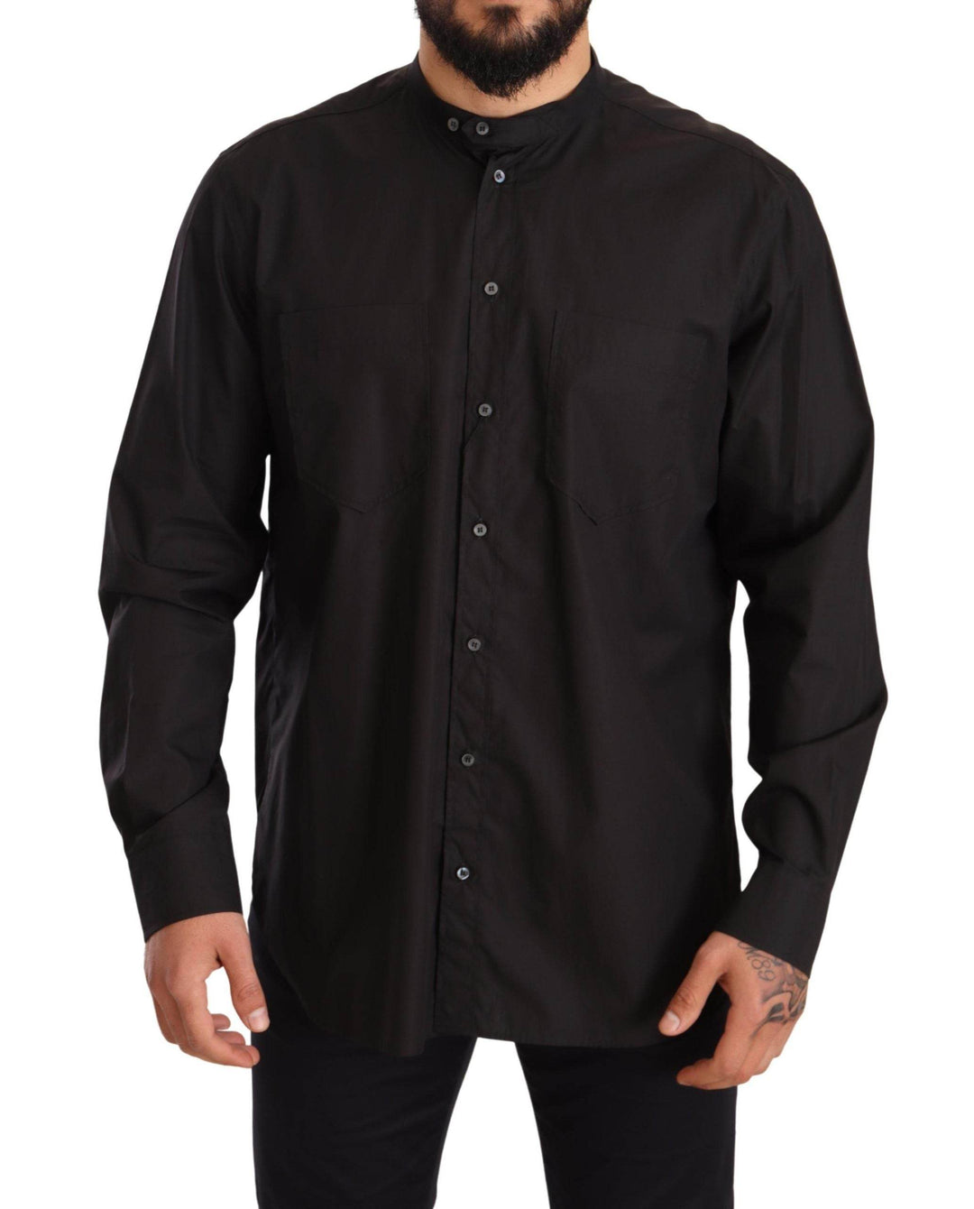 Dolce & Gabbana Elegantes schwarzes Herrenhemd aus 100% Baumwolle - Léoré