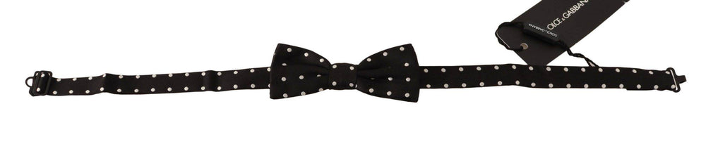 Dolce & Gabbana Elegante Schwarz gepunktete Seidenfliege - Léoré