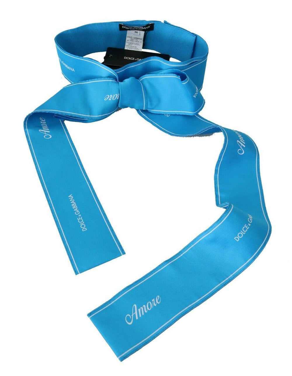 Dolce & Gabbana Elegante Schleife Snap Blau Gürtel - Léoré
