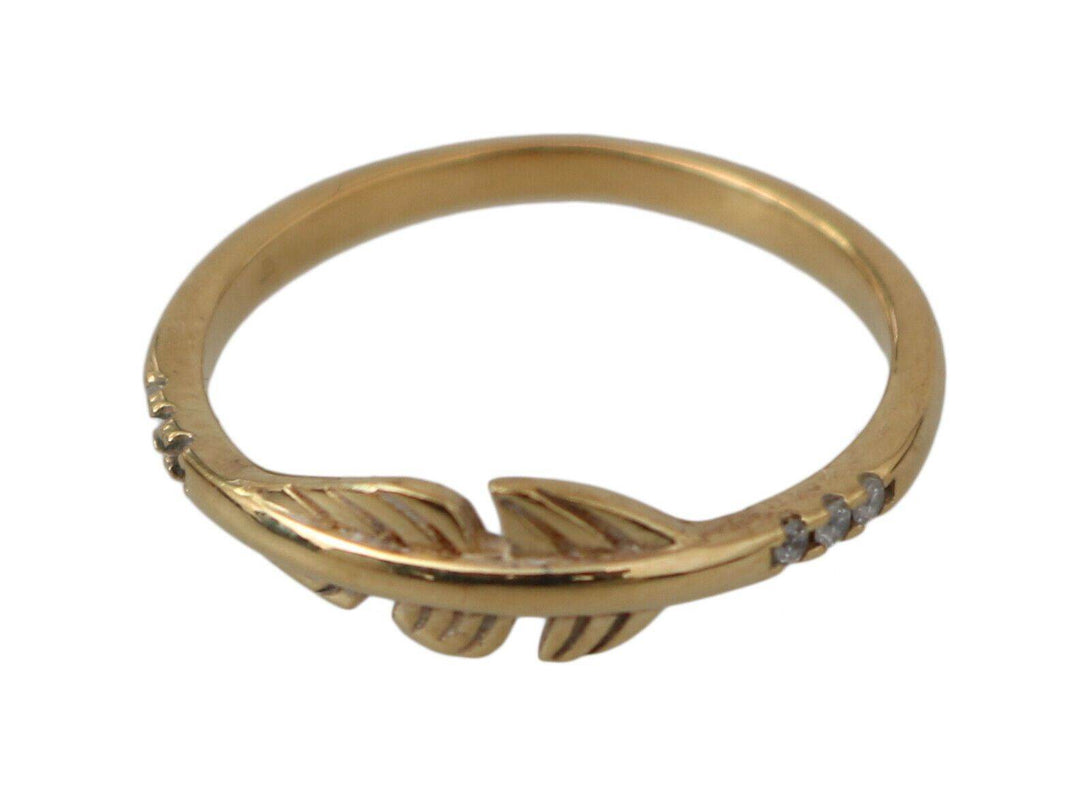 Nialaya Eleganter Gold CZ Kristall Damenring - Léoré