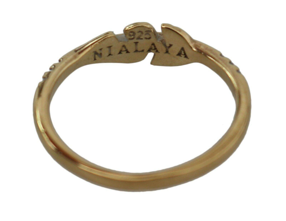 Nialaya Eleganter Gold CZ Kristall Damenring - Léoré