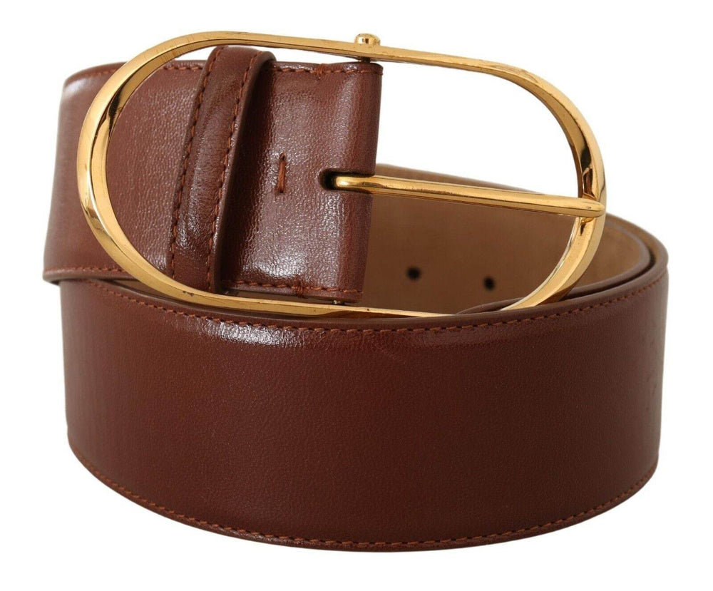 Dolce & Gabbana Eleganter brauner Ledergürtel mit goldener Schnalle - Léoré