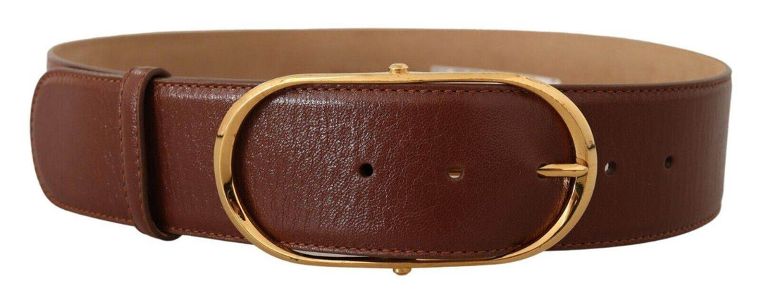 Dolce & Gabbana Eleganter brauner Ledergürtel mit goldener Schnalle - Léoré