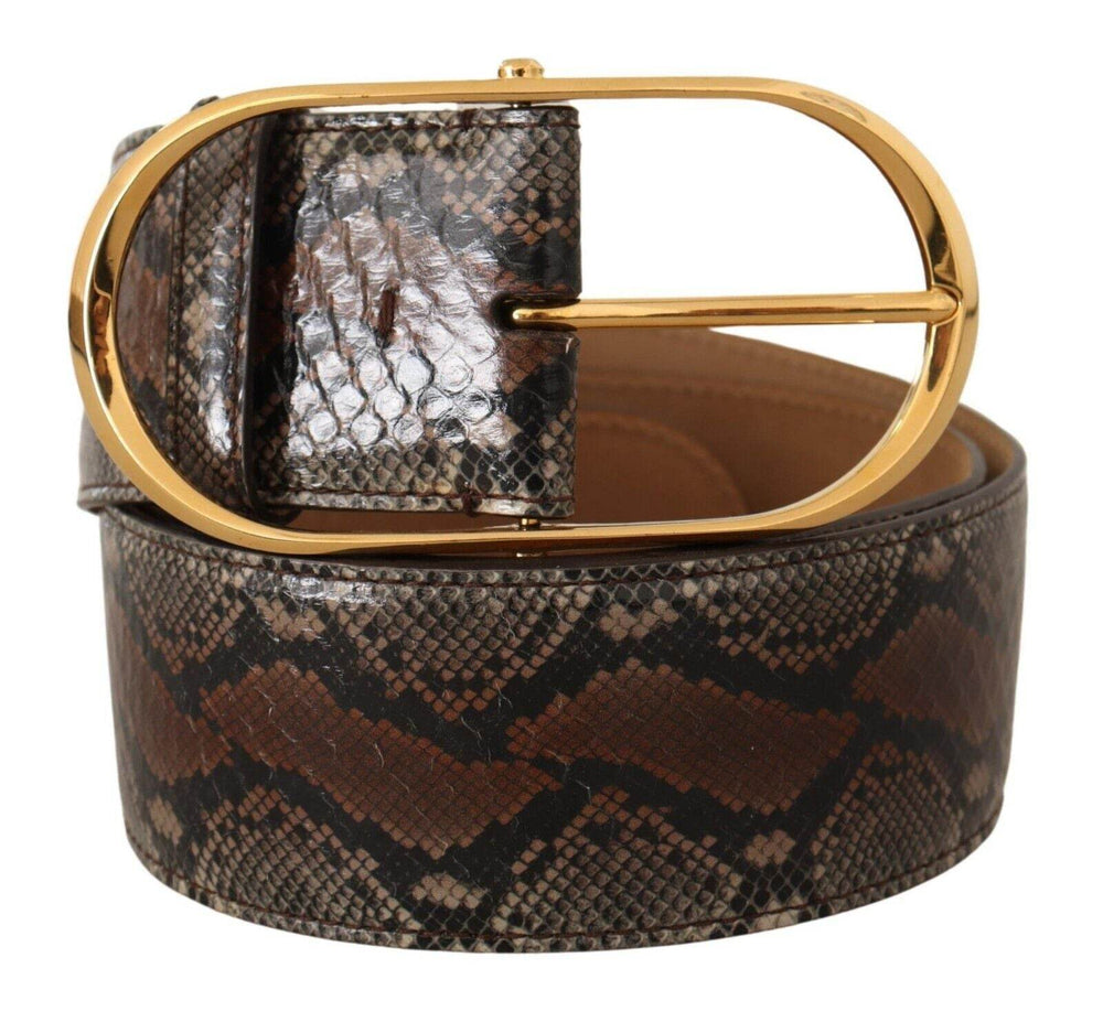 Dolce & Gabbana Eleganter brauner Ledergürtel mit goldener Schnalle - Léoré