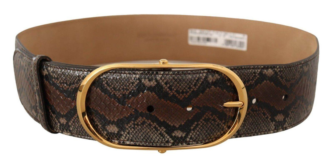 Dolce & Gabbana Eleganter brauner Ledergürtel mit goldener Schnalle - Léoré
