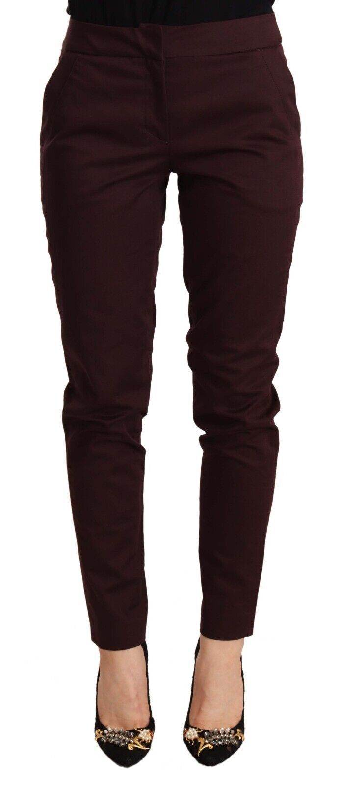 Just Cavalli Kastanienbraune Slim Fit Skinny-Hose mit Reißverschluss - Léoré