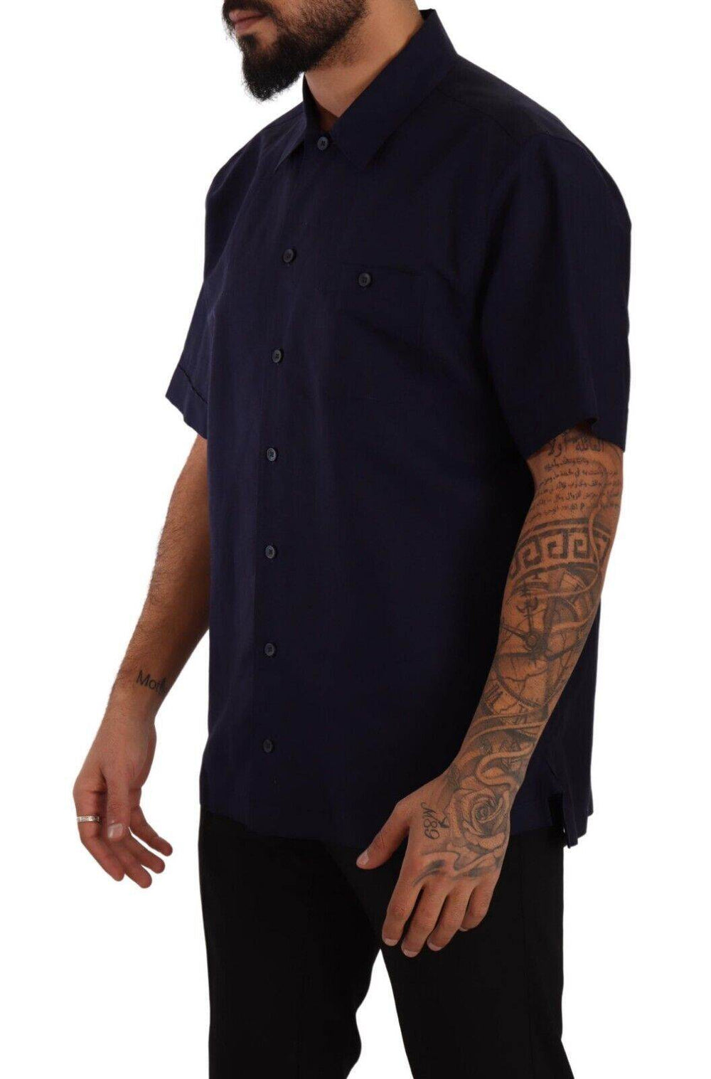 Dolce & Gabbana Elegantes Marineblaues Button-Down Freizeithemd - Léoré