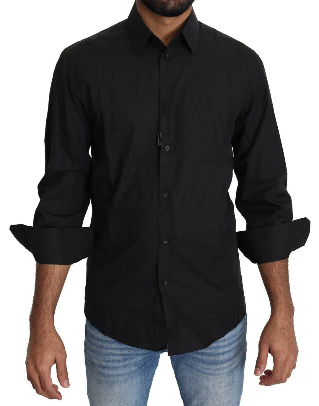 Dolce & Gabbana Elegantes Schwarzes Slim Fit Hemd - Léoré