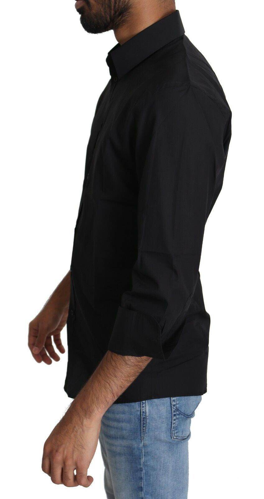 Dolce & Gabbana Elegantes Schwarzes Slim Fit Hemd - Léoré