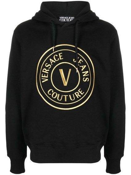 Versace Jeans Schickes schwarzes Sweatshirt mit Kapuze - Léoré