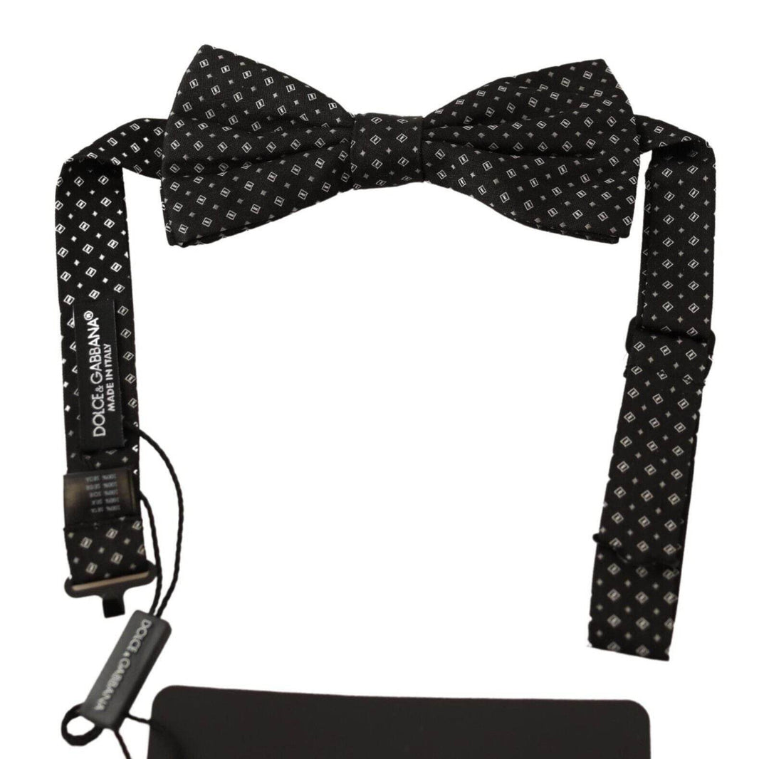 Dolce & Gabbana Elegante Seide Schwarz Fantasy Fliege - Léoré