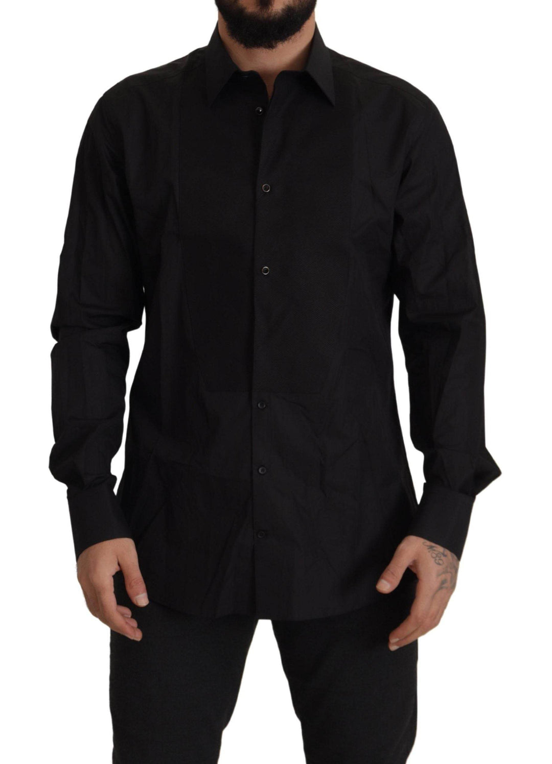 Dolce & Gabbana Elegantes schwarzes Smokinghemd - Slim Fit - Léoré