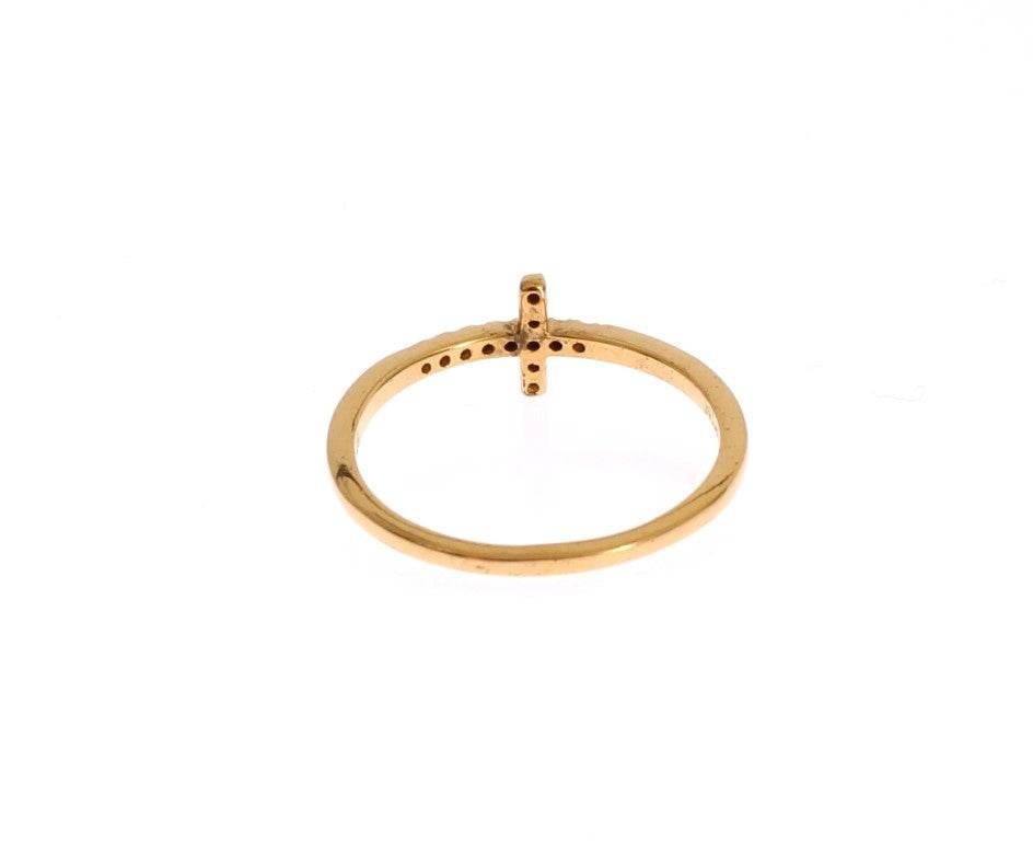 Nialaya Schicker handgefertigter goldener CZ Kristall Ring - Léoré