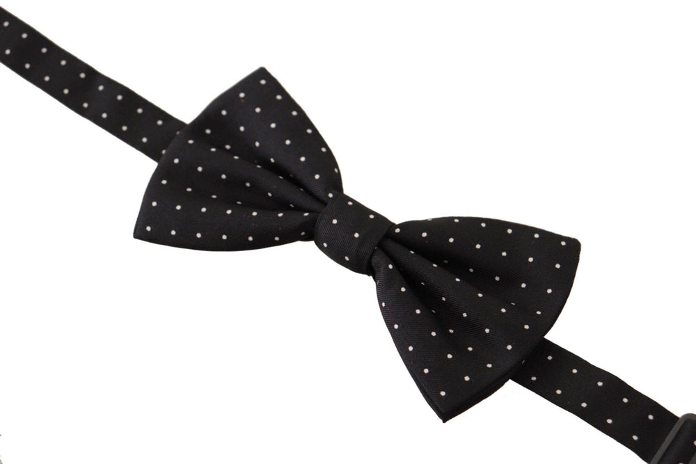 Dolce & Gabbana Elegante Schwarz gepunktete Seidenfliege - Léoré