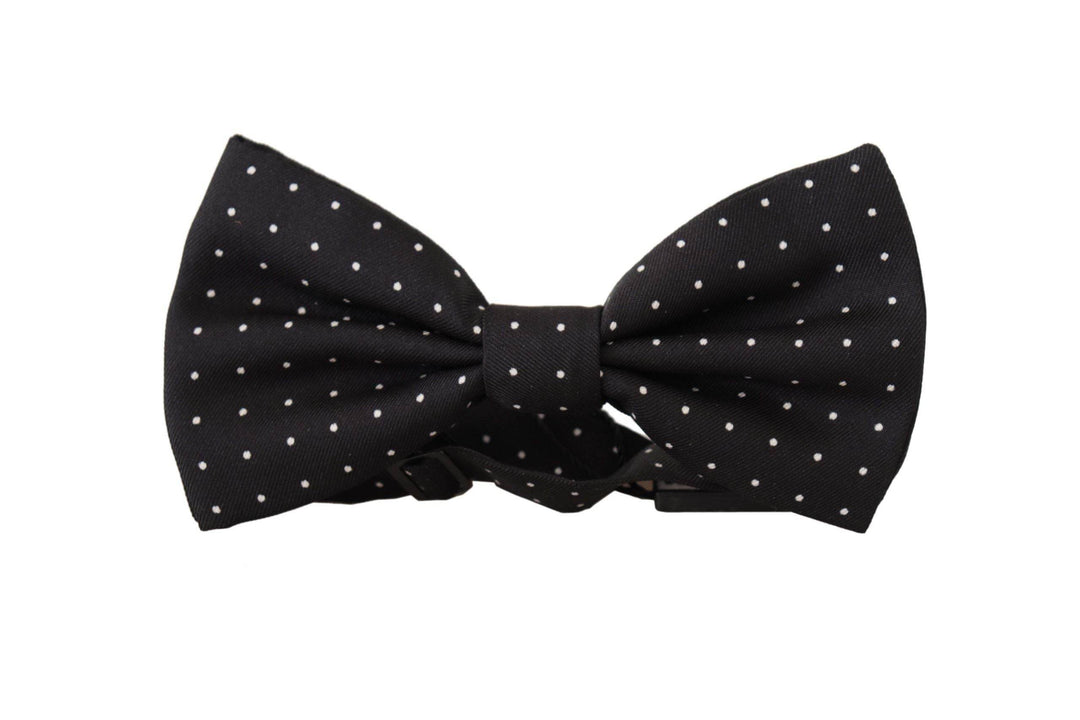 Dolce & Gabbana Elegante Schwarz gepunktete Seidenfliege - Léoré