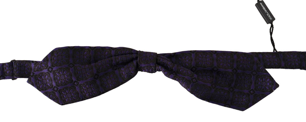 Dolce & Gabbana Elegante Blaue Geometrische Seidenfliege - Léoré