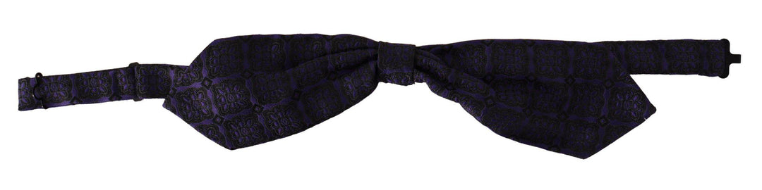 Dolce & Gabbana Elegante Blaue Geometrische Seidenfliege - Léoré