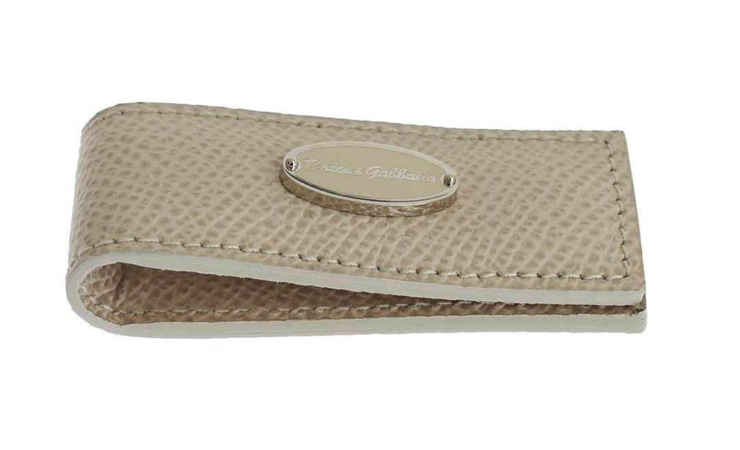 Dolce & Gabbana Elegante Geldklammer aus beigefarbenem Leder - Léoré