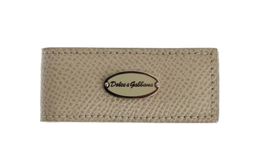 Dolce & Gabbana Elegante Geldklammer aus beigefarbenem Leder - Léoré