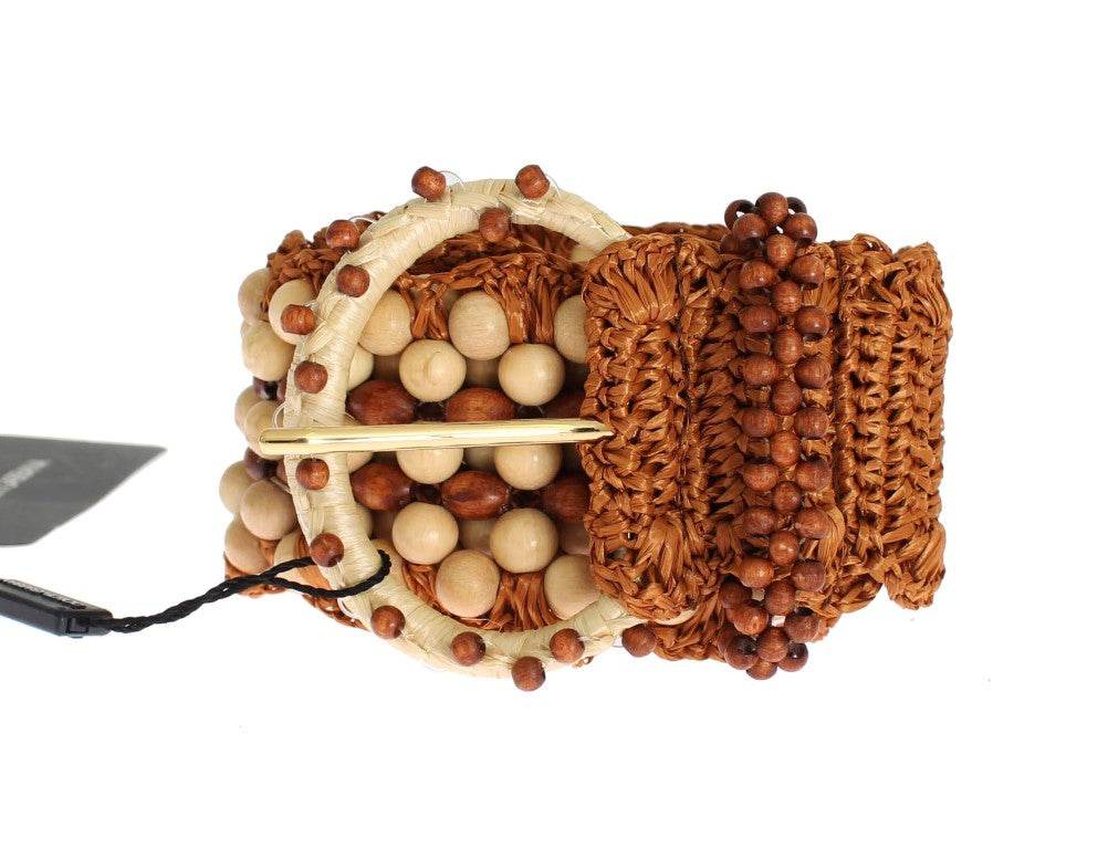 Dolce & Gabbana Eleganter Raffia-Taillengürtel mit Perlen - Léoré